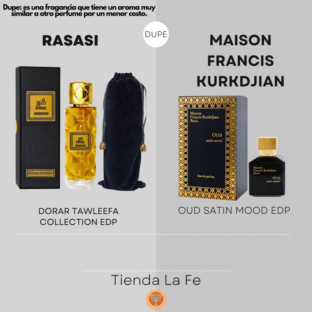 RASASI DORAR TAWLEEFA COLLECTION EDP 100ML (M) (DUPE MAISON FRANCIS KURKDJIAN OUD SATIN MOOD EDP)