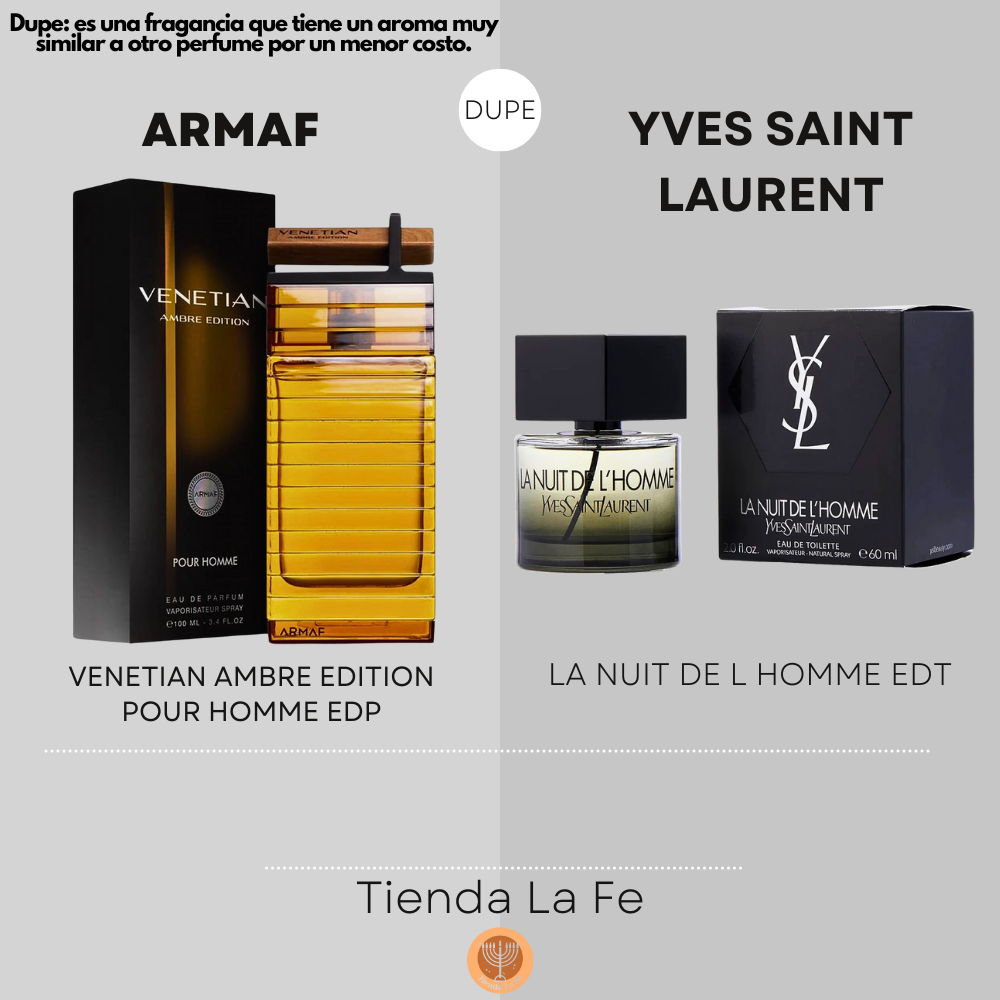 ARMAF VENETIAN AMBRE EDITION POUR HOMME EDP 100ML (H) (DUPE YVES SAINT LAURENT LA NUIT DE L HOMME EDT)