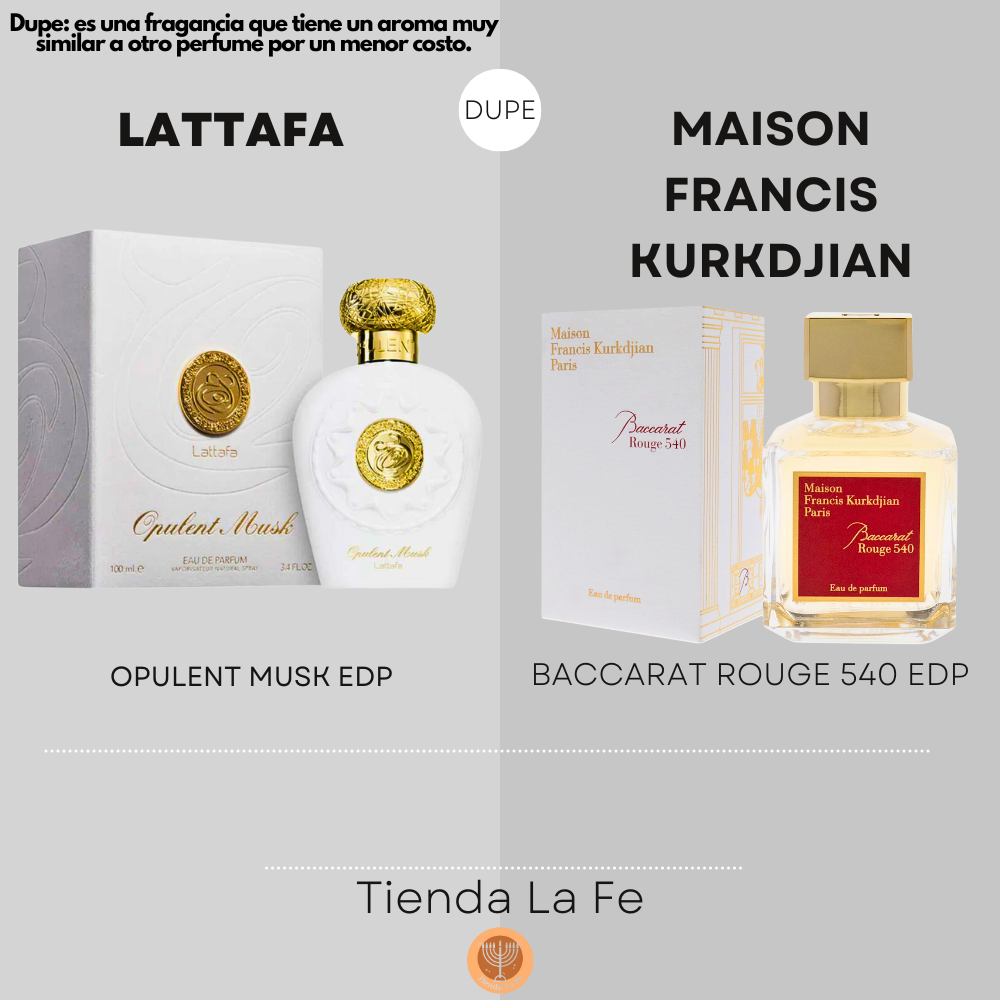 LATTAFA OPULENT MUSK EDP 100ML (M) (DUPE MAISON FRANCIS KURKDJIAN BACCARAT ROUGE 540 EDP)