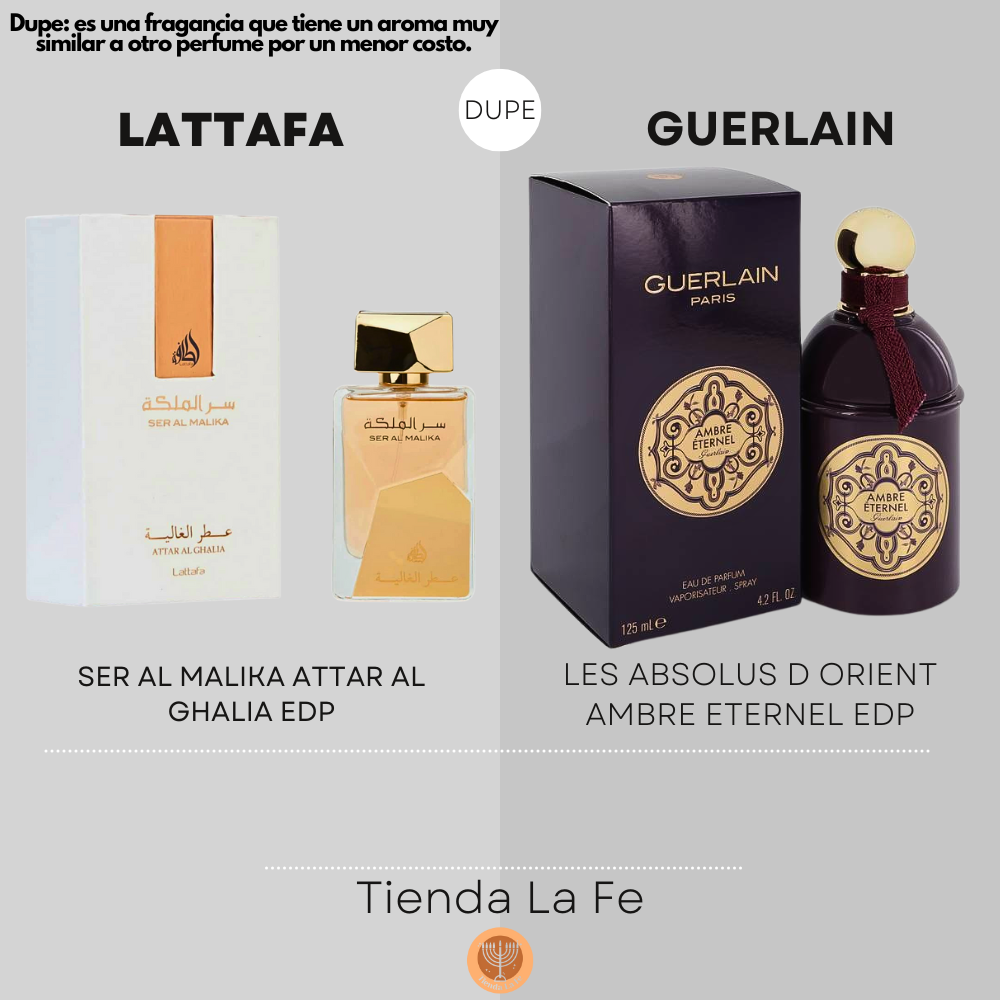 LATTAFA SER AL MALIKA ATTAR AL GHALIA EDP 100ML (M) (DUPE GUERLAIN LES ABSOLUS D ORIENT AMBRE ETERNEL EDP)