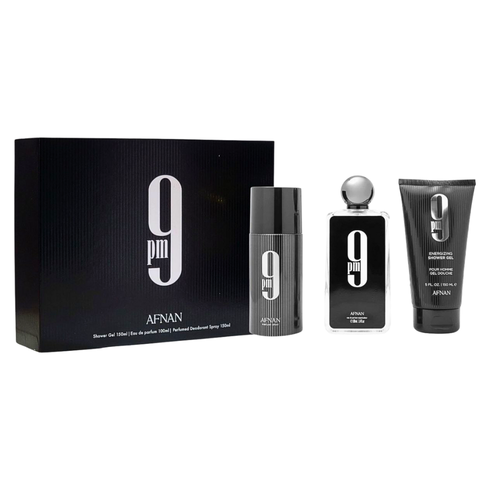 SET AFNAN 9PM EDP 100ML, SHOWER GEL 150ML, BODY SPRAY 150ML (H)