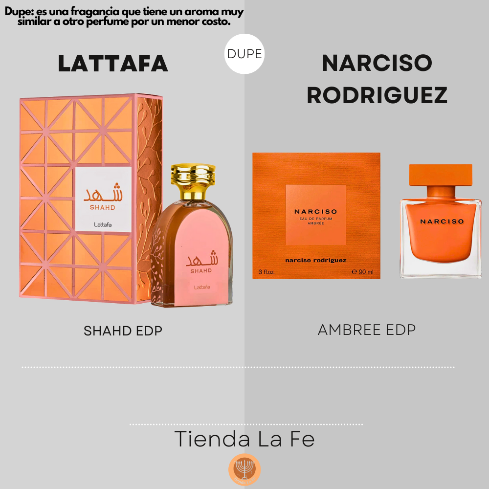 LATTAFA SHAHD EDP 100ML (M) (DUPE NARCISO RODRIGUEZ AMBREE EDP)