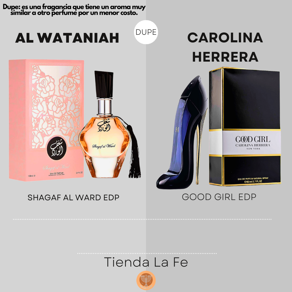 AL WATANIAH SHAGAF AL WARD EDP 100ML (M) (DUPE CAROLINA HERRERA GOOD GIRL EDP)