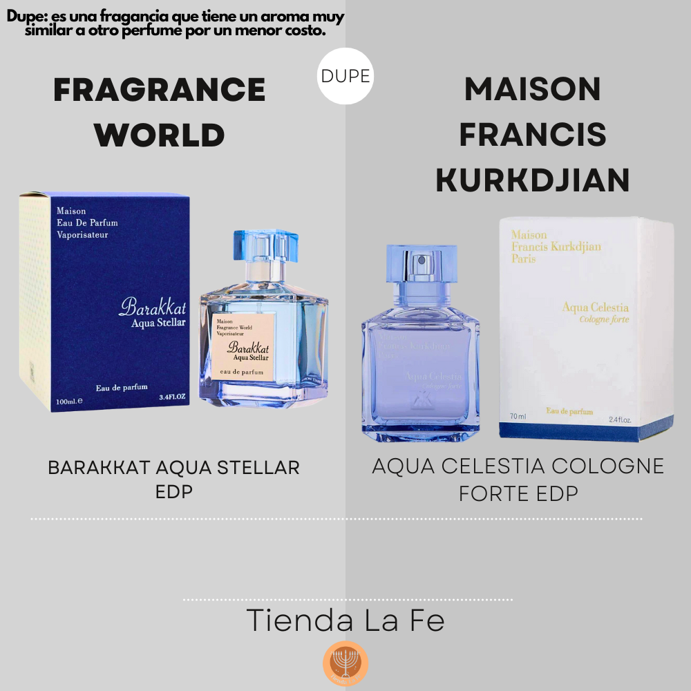 FRAGRANCE WORLD BARAKKAT AQUA STELLAR EDP 100ML (H) (DUPE MAISON FRANCIS KURKDJIAN AQUA CELESTIA COLOGNE FORTE EDP)