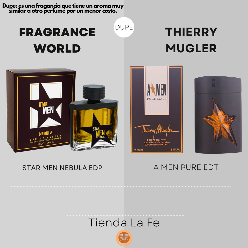 FRAGRANCE WORLD STAR MEN NEBULA EDP 100ML (H) (DUPE THIERRY MUGLER A MEN PURE EDT)
