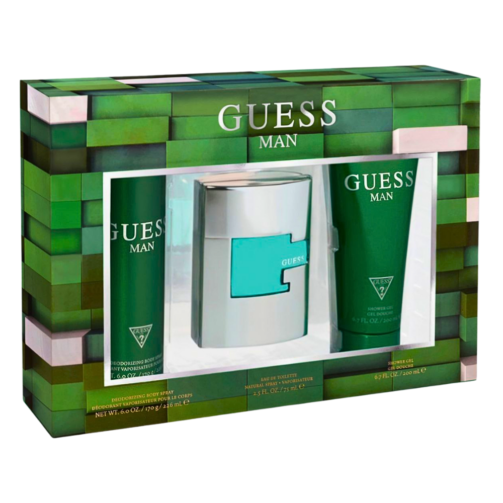 SET GUESS MAN EDT 75ML, BODY SPRAY 226ML, SHOWER GEL 200ML (H)