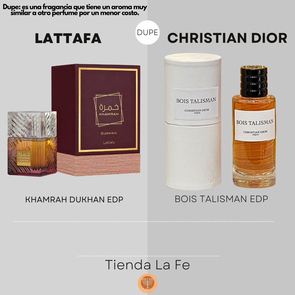 LATTAFA KHAMRAH DUKHAN EDP 100ML (U) (DUPE CHRISTIAN DIOR BOIS TALISMAN EDP)