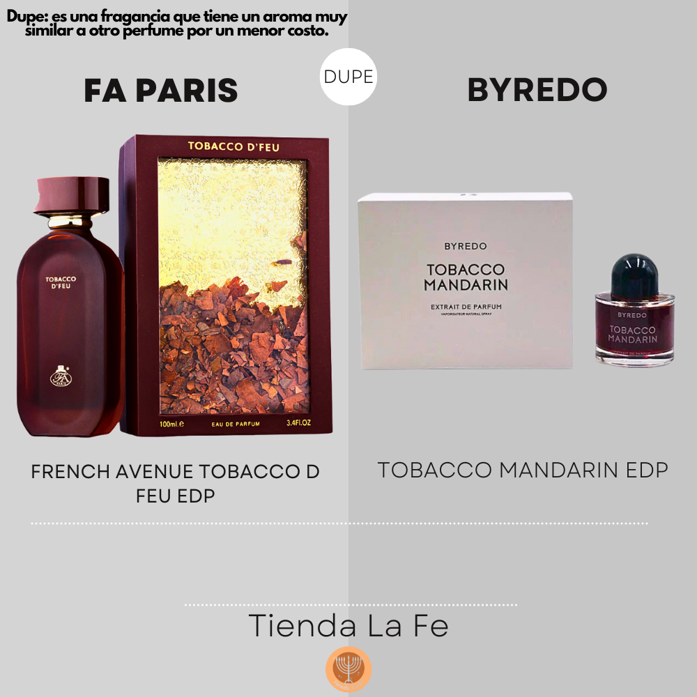 FA PARIS FRENCH AVENUE TOBACCO D FEU EDP 100ML (H) (DUPE BYREDO TOBACCO MANDARIN EDP)