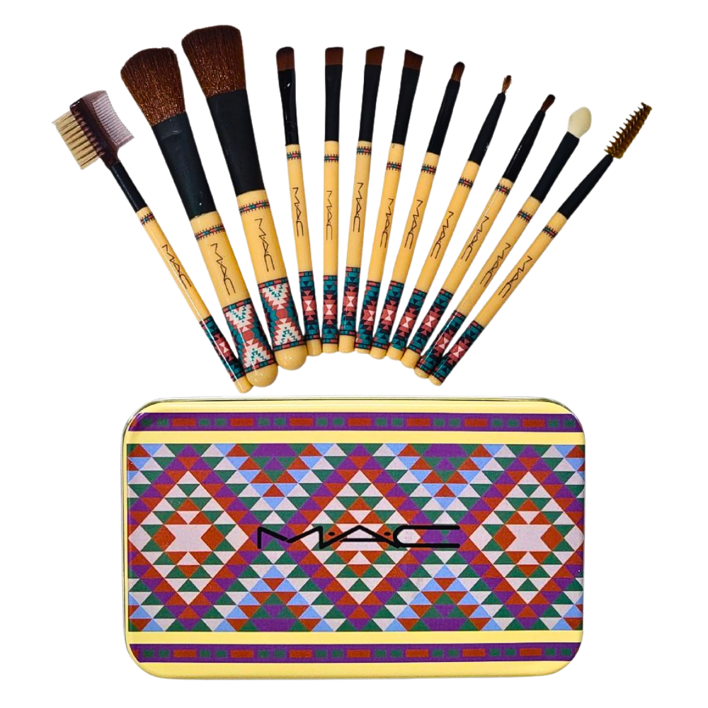 BROCHAS PARA MAQUILLAJE EN SET DE 12 PIEZAS MAC