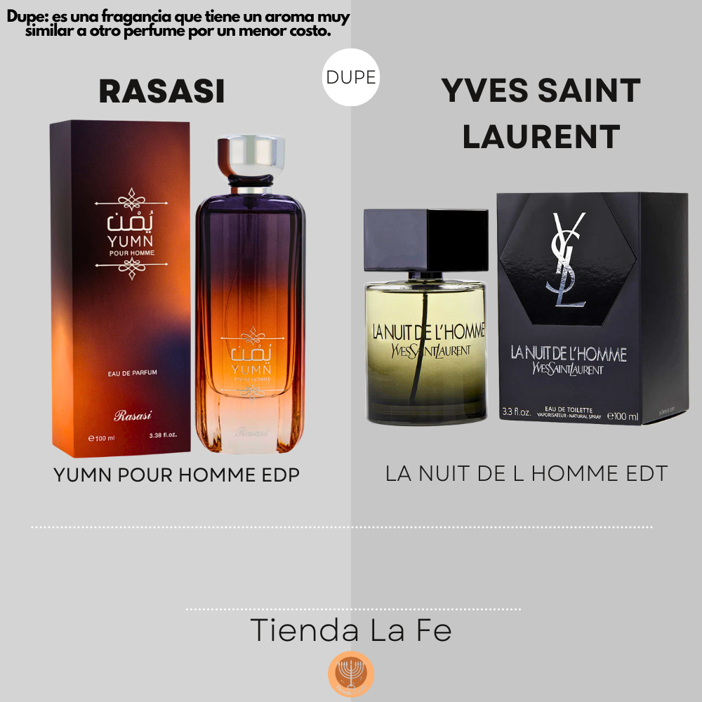 RASASI YUMN POUR HOMME EDP 100ML (H) (DUPE YVES SAINT LAURENT LA NUIT DE L HOMME EDT)