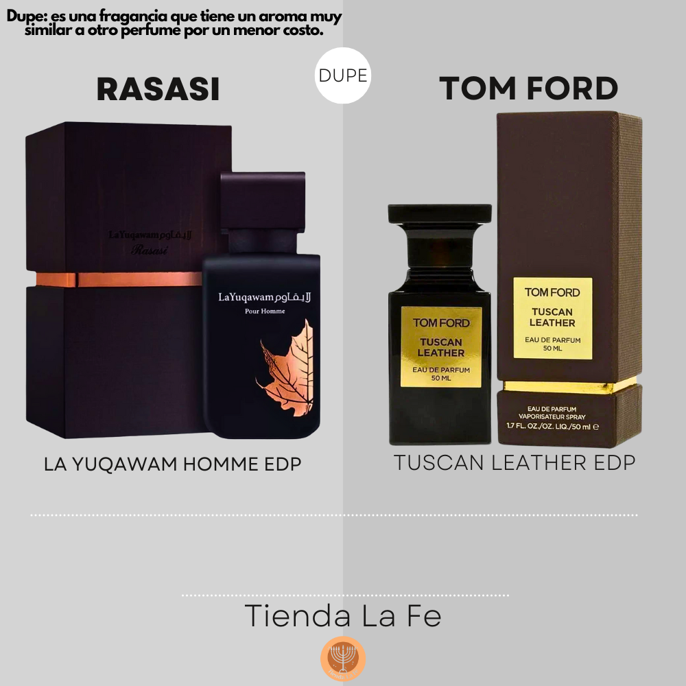 RASASI LA YUQAWAM HOMME EDP 75ML (H) (DUPE TOM FORD TUSCAN LEATHER EDP)