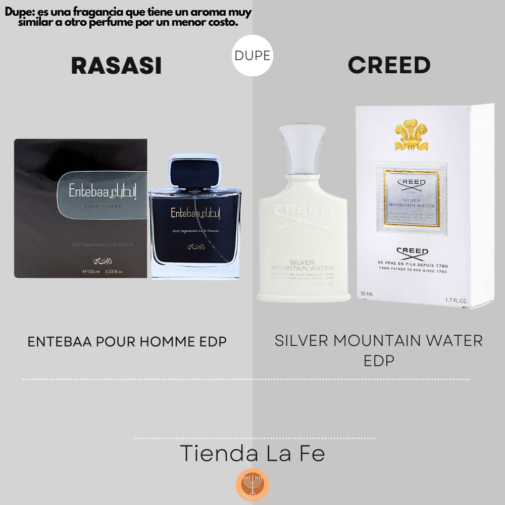 RASASI ENTEBAA POUR HOMME EDP 100ML (H) (DUPE CREED SILVER MOUNTAIN WATER EDP)