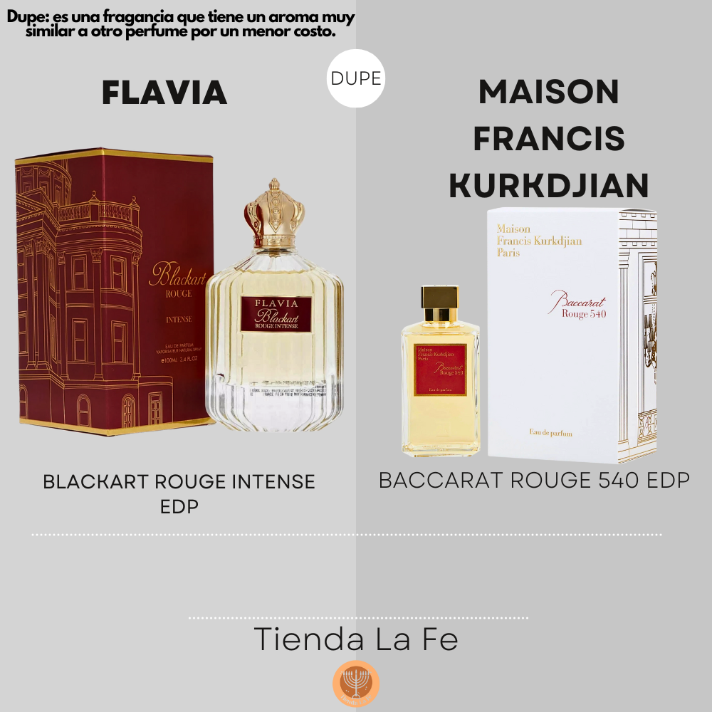 FLAVIA BLACKART ROUGE INTENSE EDP 100ML (U) (DUPE MAISON FRANCIS KURKDJIAN BACCARAT ROUGE 540 EDP)