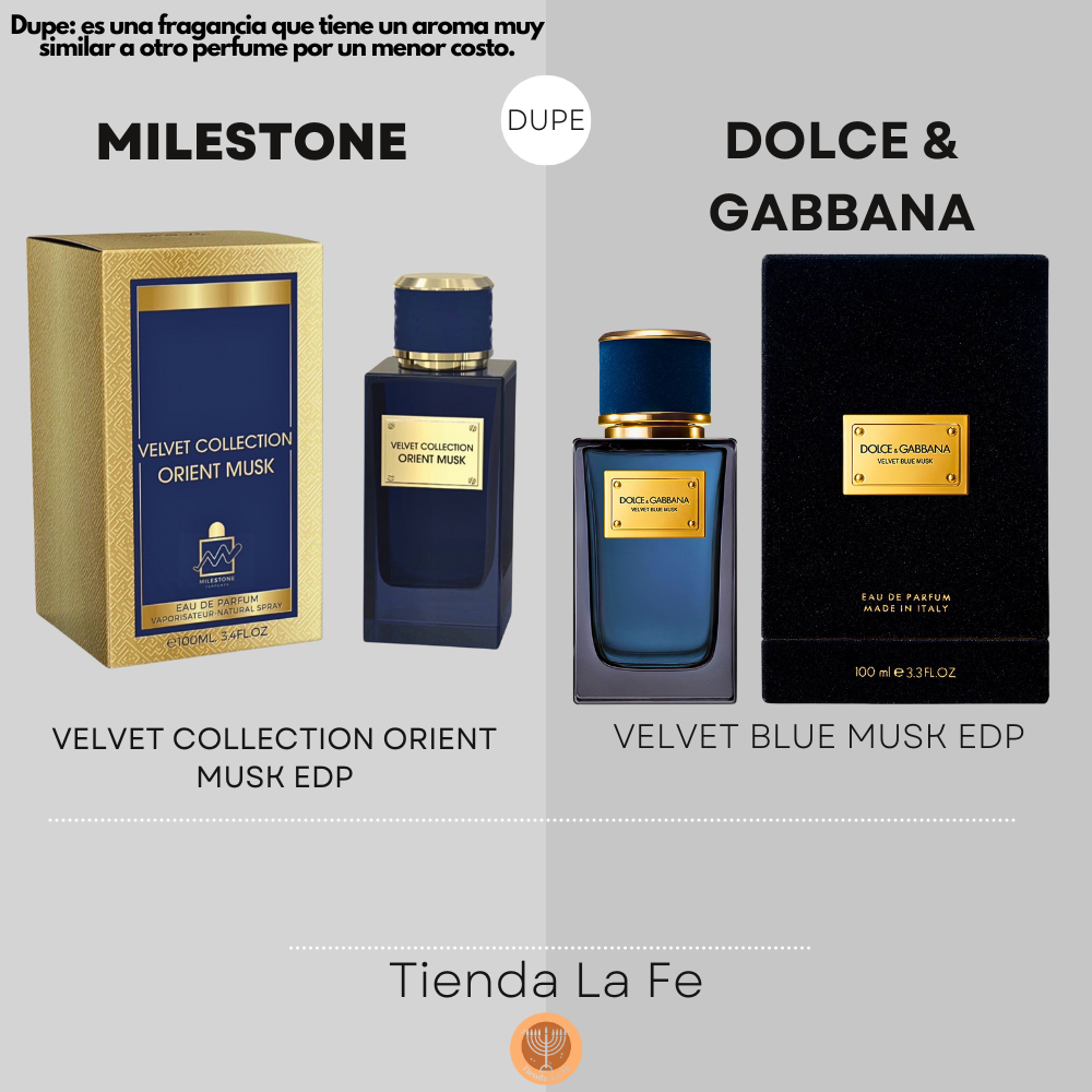 MILESTONE VELVET COLLECTION ORIENT MUSK EDP 100ML (U) (DUPE DOLCE & GABBANA VELVET BLUE MUSK EDP)