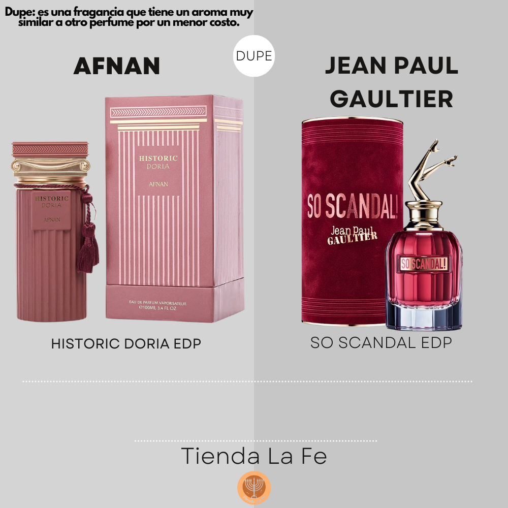 AFNAN HISTORIC DORIA EDP 100ML (M) (DUPE JEAN PAUL GAULTIER SO SCANDAL EDP)