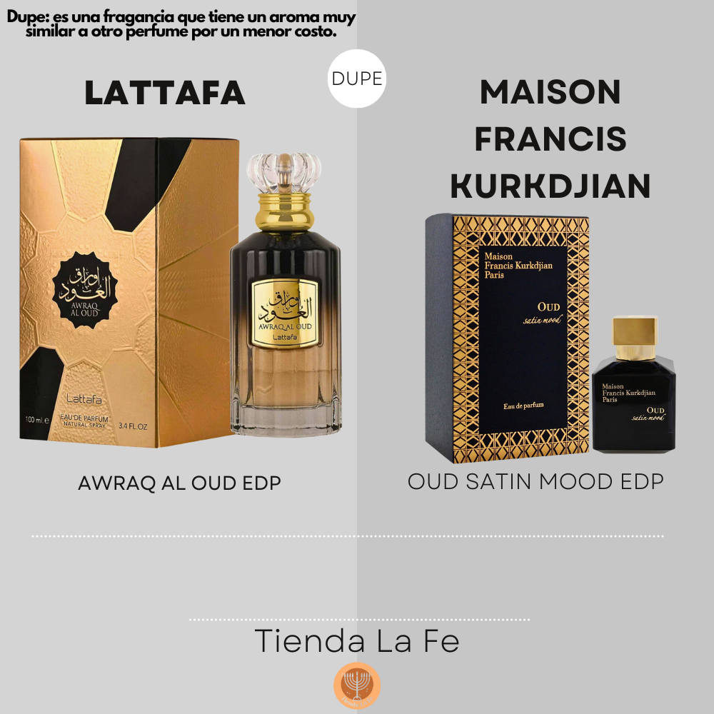 LATTAFA AWRAQ AL OUD EDP 100ML (U) (DUPE MAISON FRANCIS KURKDJIAN OUD SATIN MOOD EDP)