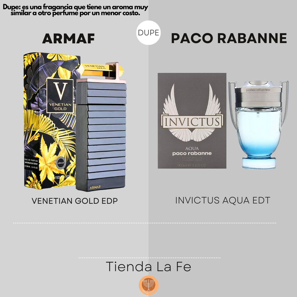 ARMAF VENETIAN GOLD EDP 100ML (U) (DUPE PACO RABANNE INVICTUS AQUA EDT)