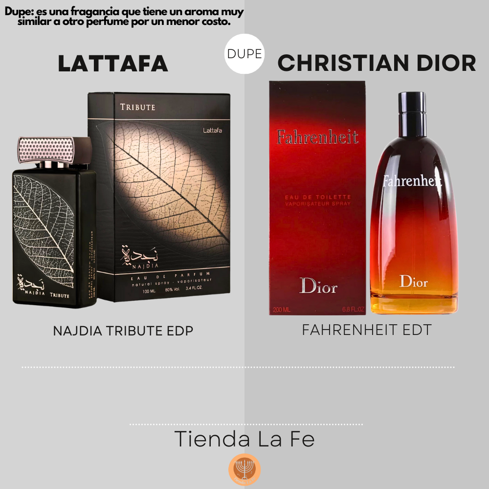 LATTAFA NAJDIA TRIBUTE EDP 100ML (U) (DUPE CHRISTIAN DIOR FAHRENHEIT EDT)