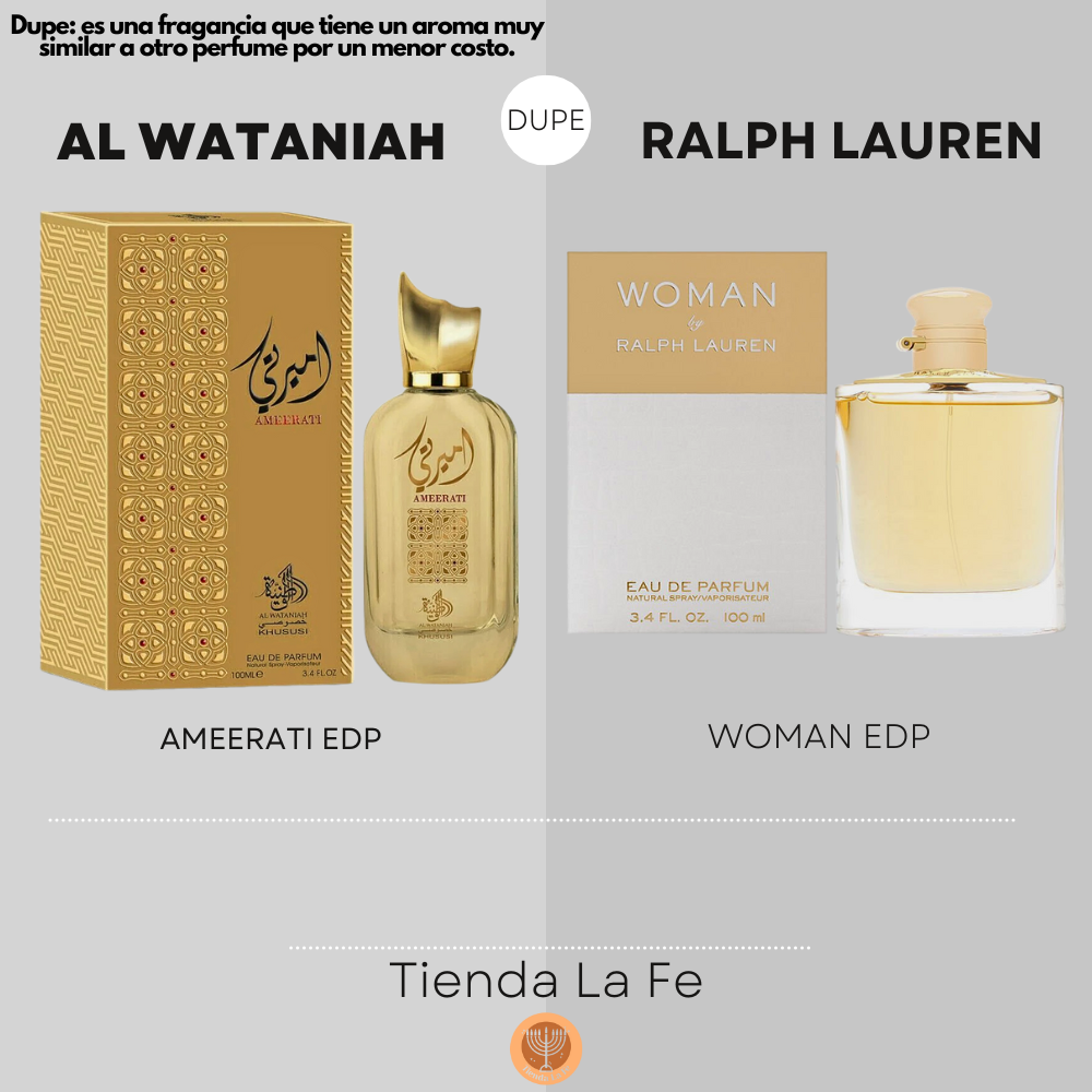 AL WATANIAH AMEERATI EDP 100ML (M) (DUPE RALPH LAUREN WOMAN EDP)