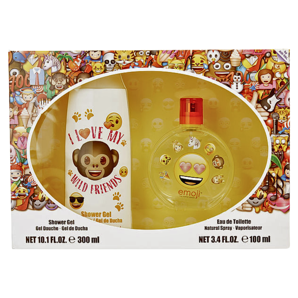SET AIR VAL EMOJI PERFUME EDT 100ML, SHOWER GEL 300ML (M)