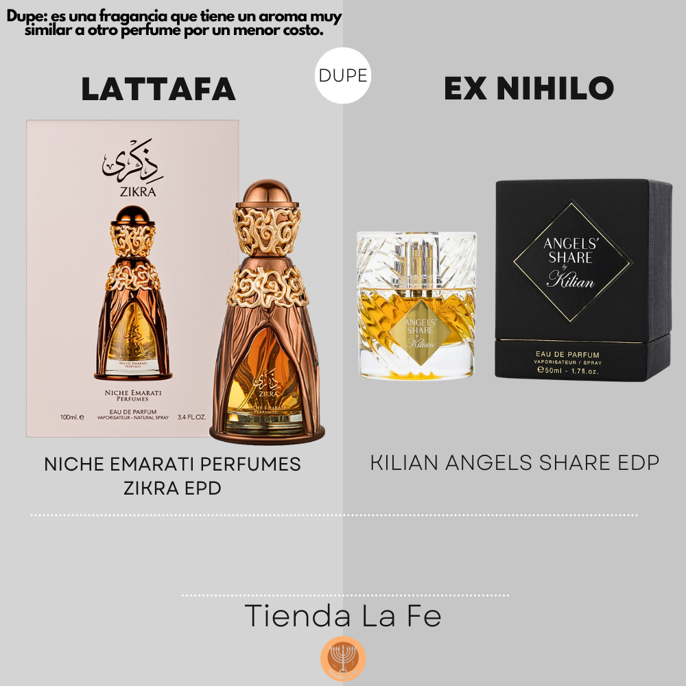 LATTAFA NICHE EMARATI PERFUMES ZIKRA EPD 100ML (U) (DUPE KILIAN ANGELS SHARE EDP)