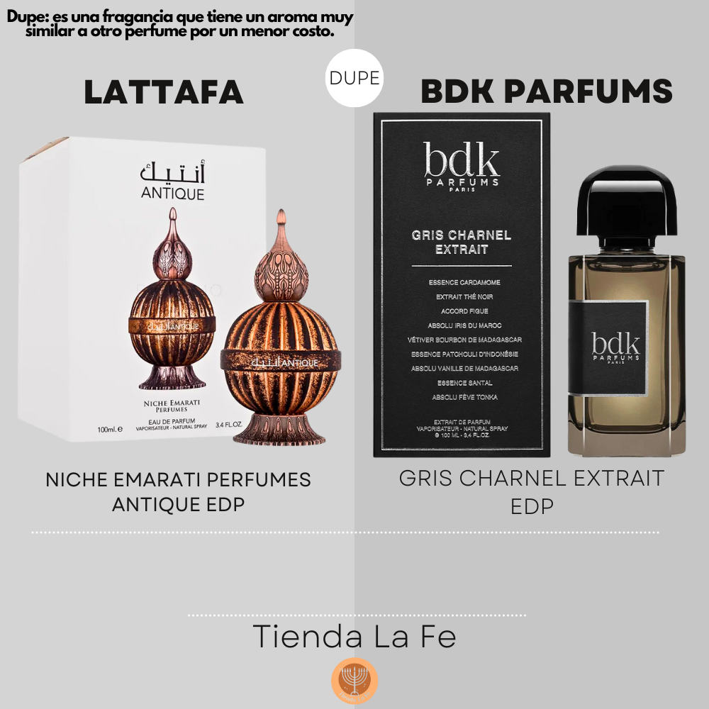 LATTAFA NICHE EMARATI PERFUMES ANTIQUE EDP 100ML (U) (DUPE BDK PARFUMS GRIS CHARNEL EXTRAIT EDP)