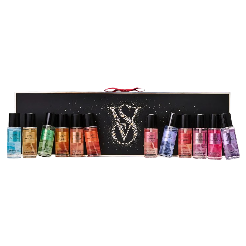 SET VICTORIAS SECRET, ESTUCHE DE 12 MINI SPLASH VELVEL DE 75ML (M)
