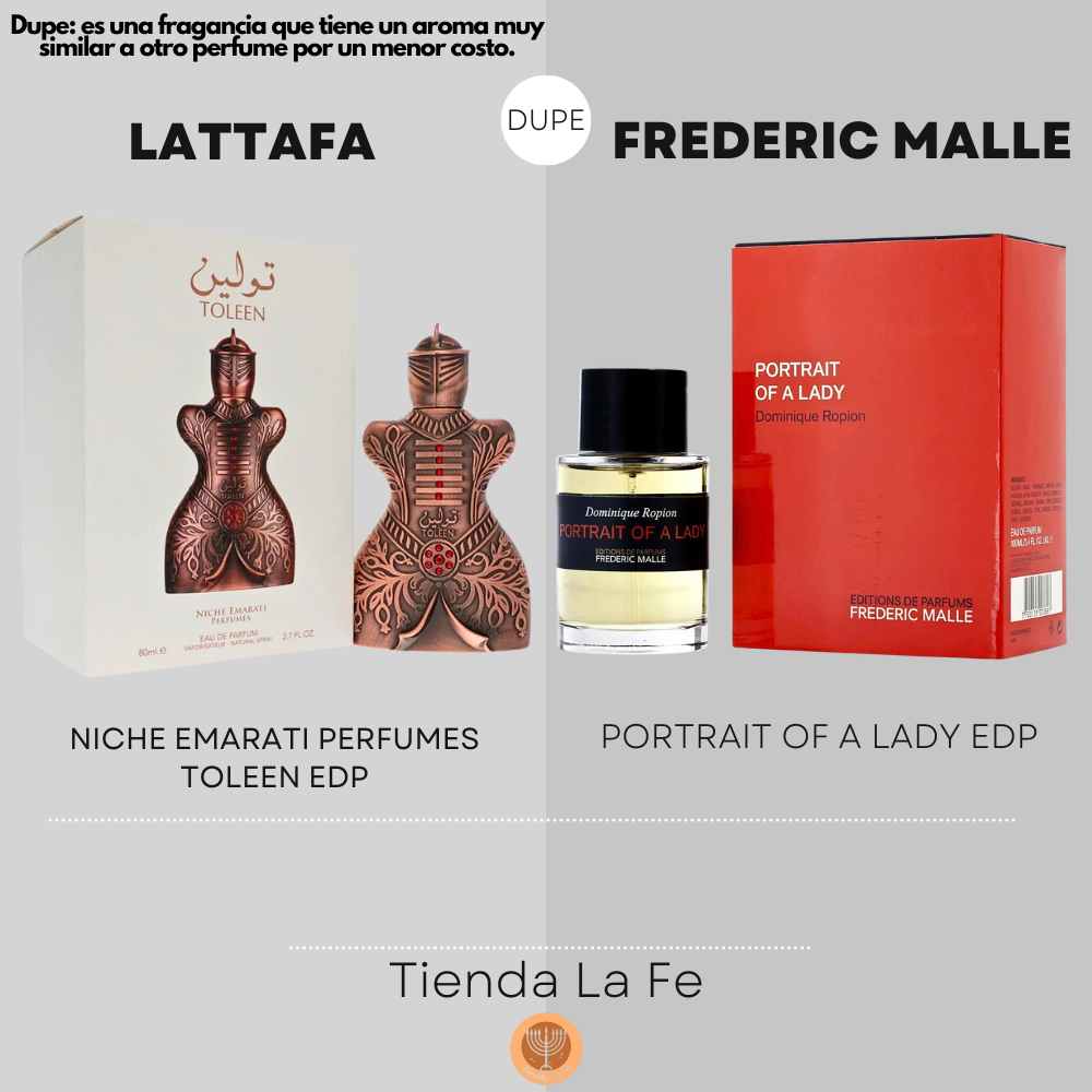 LATTAFA NICHE EMARATI PERFUMES TOLEEN EDP 80ML (M) (DUPE FREDERIC MALLE PORTRAIT OF A LADY EDP)