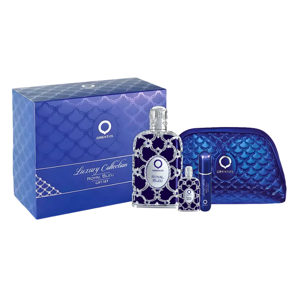 SET ORIENTICA ROYAL BLEU GIFT SET EDP 80ML, MINI EDP 7.5ML, DISPENSADOR PERFUME, BOLSA DE REGALO (H)