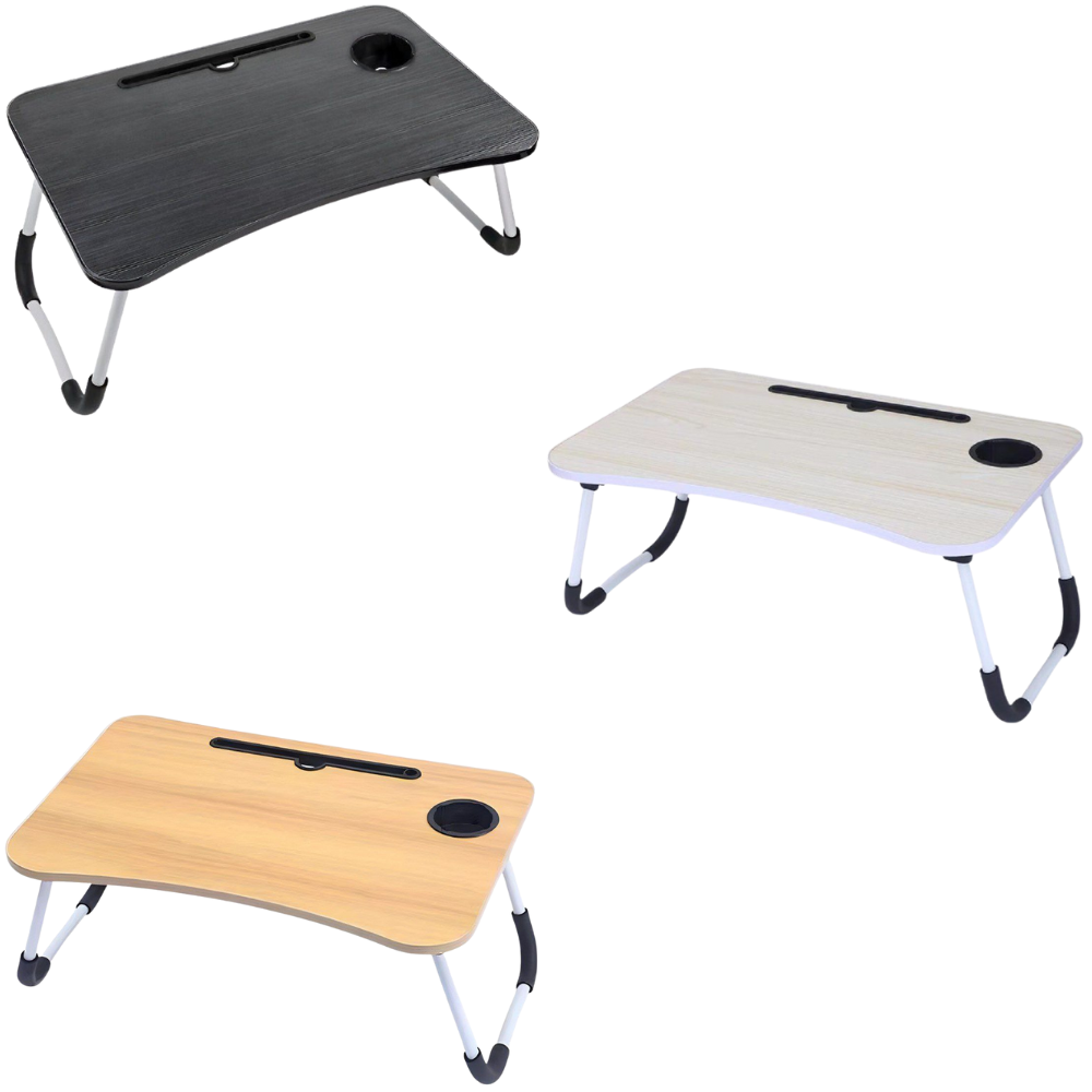MESA PLEGABLE DE MADERA PARA COMPUTADORA PORTATIL EN EL SOFA O LA CAMA, BANDEJA AUXILIAR MULTIUSOS PARA DESAYUNO, LEER O TRABAJAR