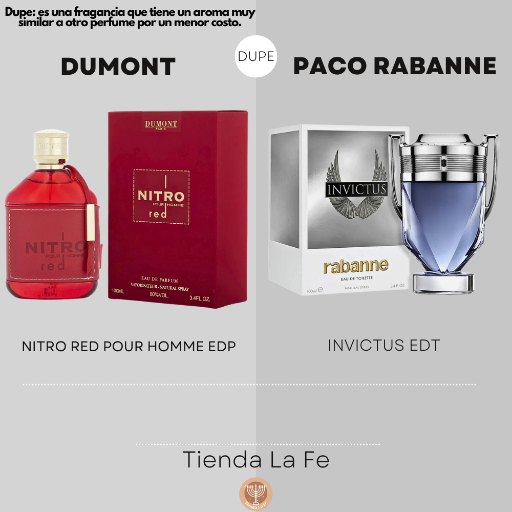 DUMONT NITRO RED POUR HOMME EDP 100ML (H) (DUPE PACO RABANNE INVICTUS EDT)