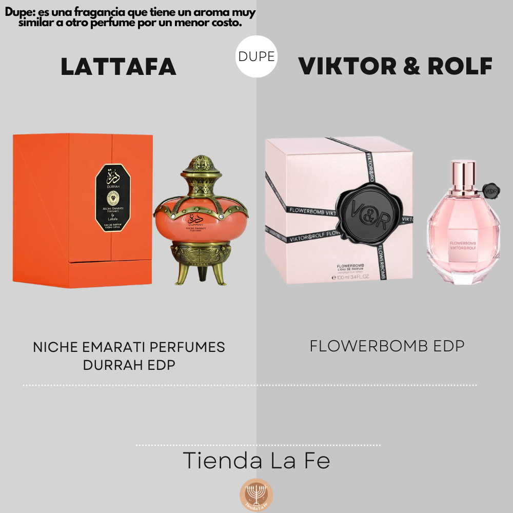 LATTAFA NICHE EMARATI PERFUMES DURRAH EDP 100ML (M) (DUPE VIKTOR & ROLF FLOWERBOMB EDP)