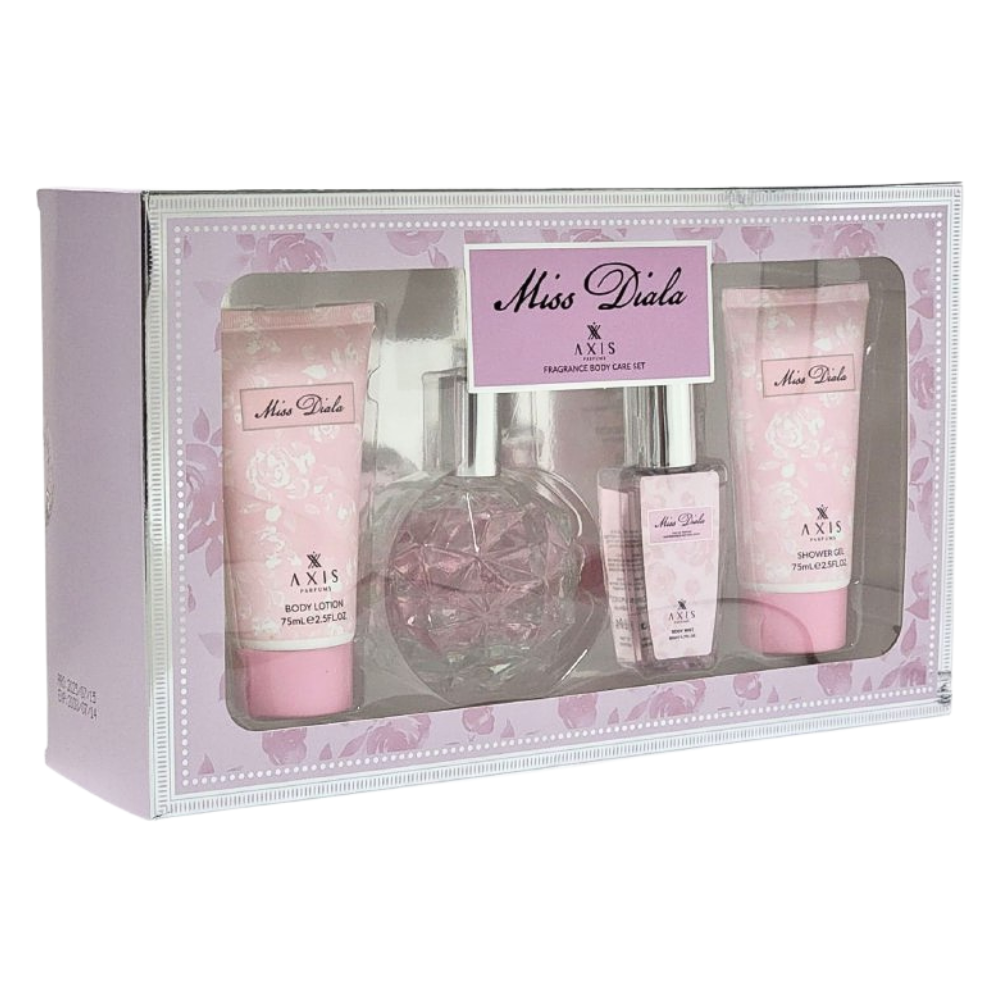 SET MISS DIALA AXIS PARFUMS EDP 100ML, BODY LOTION 75ML, SPLASH 50ML, SHOWER GEL 75ML (M)
