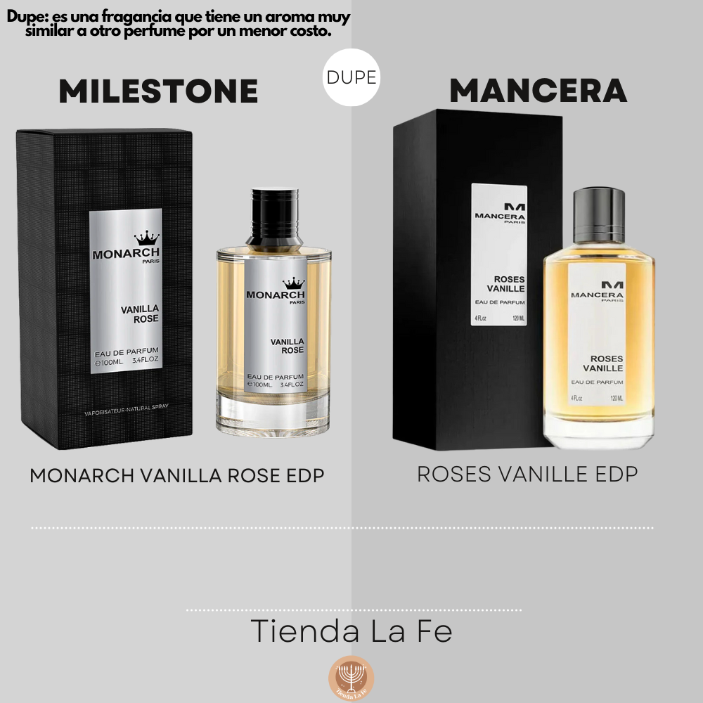 MILESTONE MONARCH VANILLA ROSE EDP 100ML (U) (DUPE MANCERA ROSES VANILLE EDP)