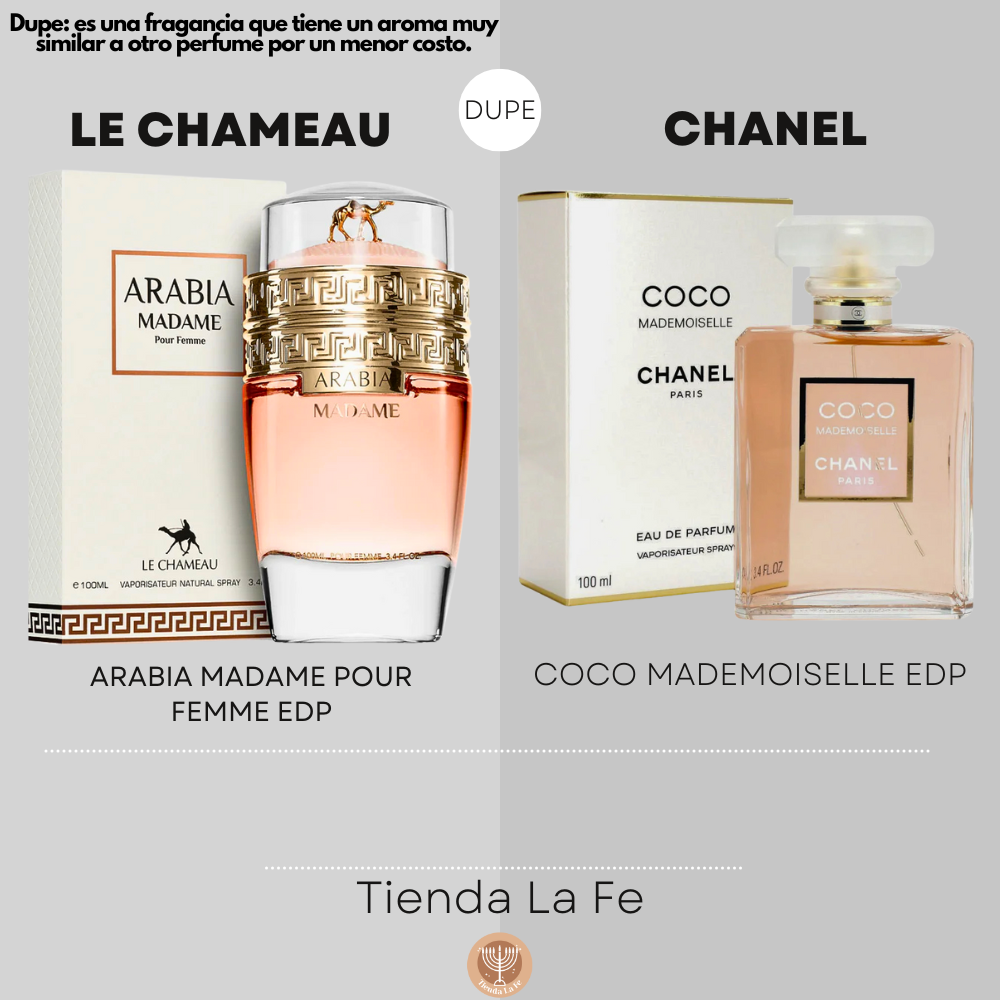 LE CHAMEAU ARABIA MADAME POUR FEMME EDP 100ML (M) (DUPE CHANEL COCO MADEMOISELLE EDP)