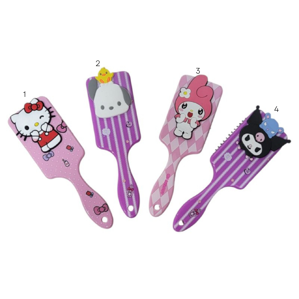 CEPILLO PEINE PARA EL CABELLO DESENREDANTE DE SANRIO, MANGO MEJOR AGARRE, CERDAS DE FLEXION PARA HUMEDO O SECO