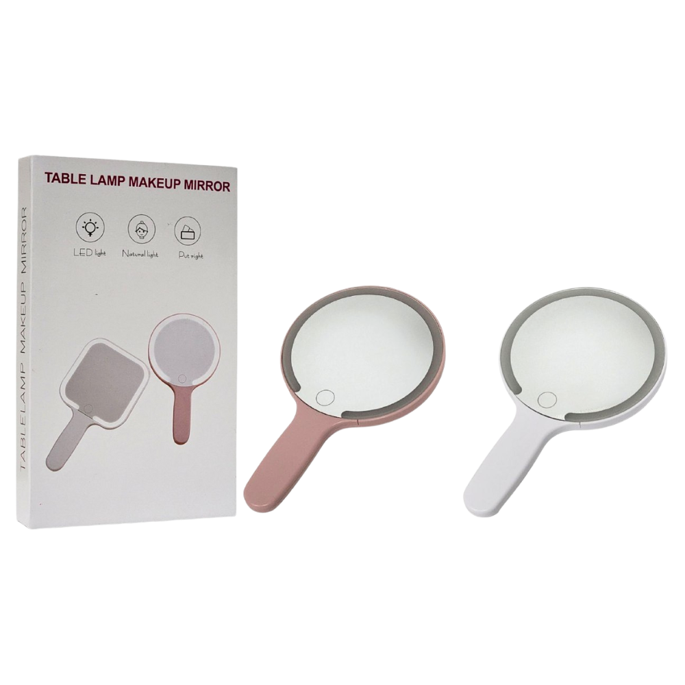 ESPEJO DE MAQUILLAJE CON LUZ LED DE TRES INTENSIDADES, RANGO DE LARGA DURACION 2 COLORES