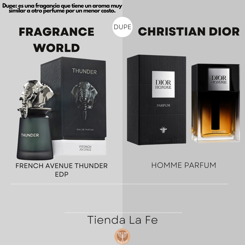 FRAGRANCE WORLD FRENCH AVENUE THUNDER EDP 100ML (H) (DUPE CHRISTIAN DIOR HOMME PARFUM)