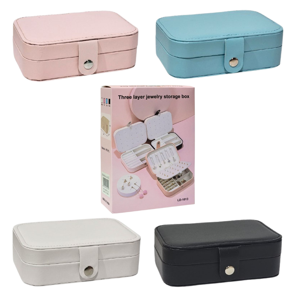ORGANIZADOR JOYERO SEGURO Y ELEGANTE COMPACTO, 4 COLORES