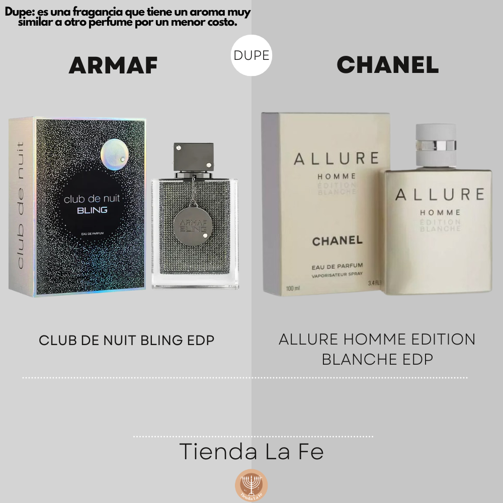 ARMAF CLUB DE NUIT BLING EDP 75ML (U) (DUPE CHANEL ALLURE HOMME EDITION BLANCHE EDP)