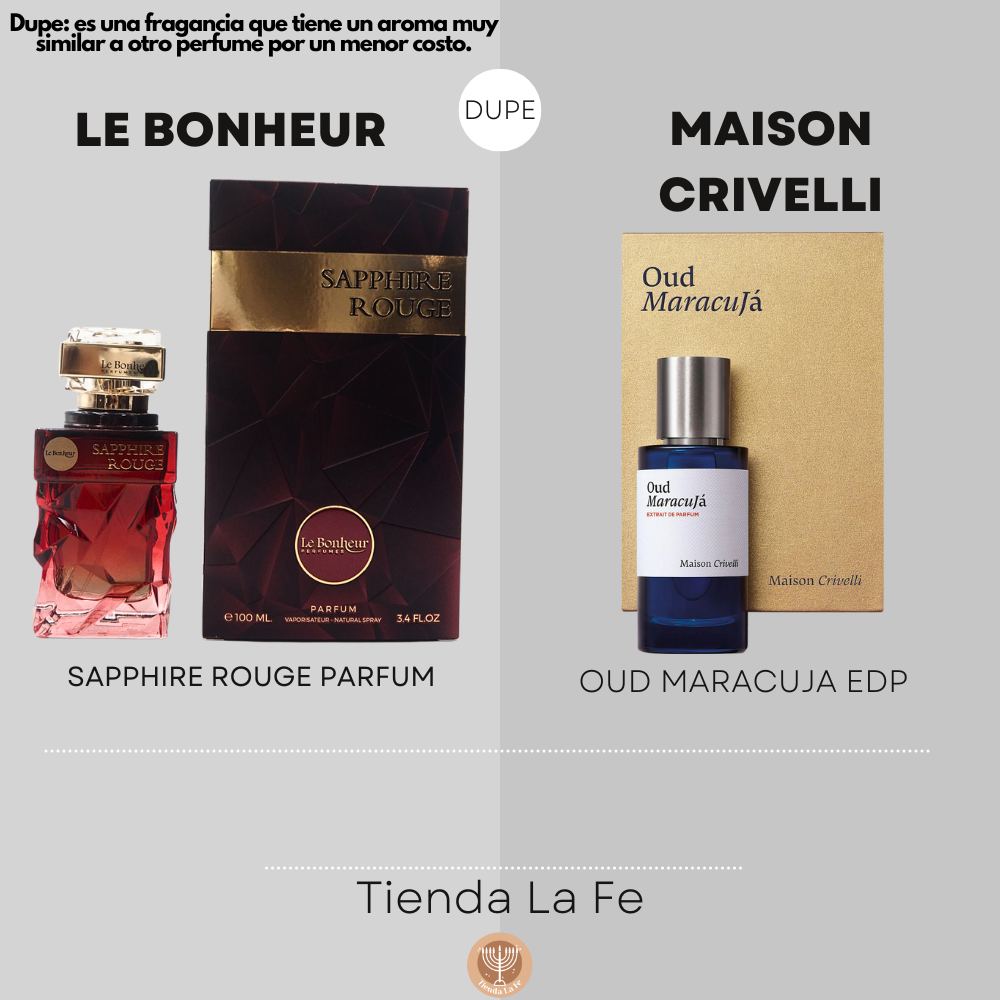 LE BONHEUR SAPPHIRE ROUGE PARFUM 100ML (U) (DUPE MAISON CRIVELLI OUD MARACUJA EDP)