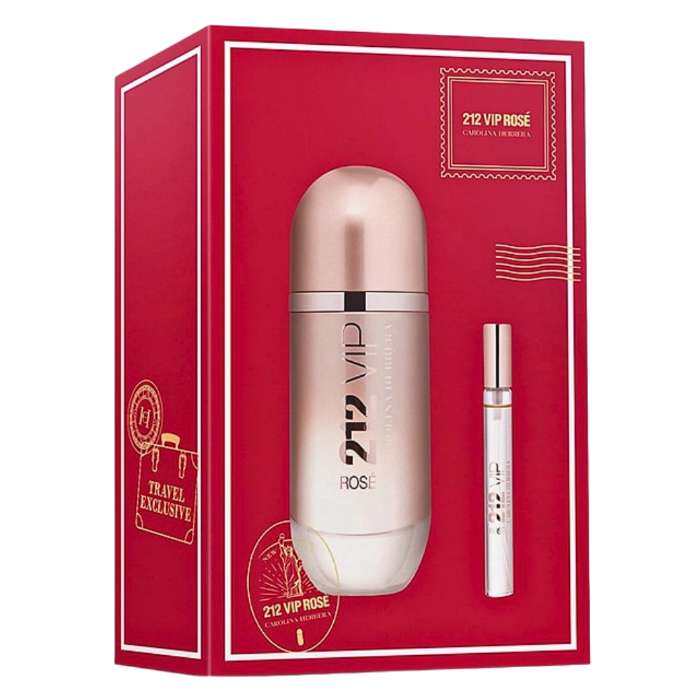 SET CAROLINA HERRERA 212 VIP ROSE FOR WOMEN EDP 80ML, EDP 10ML (M)