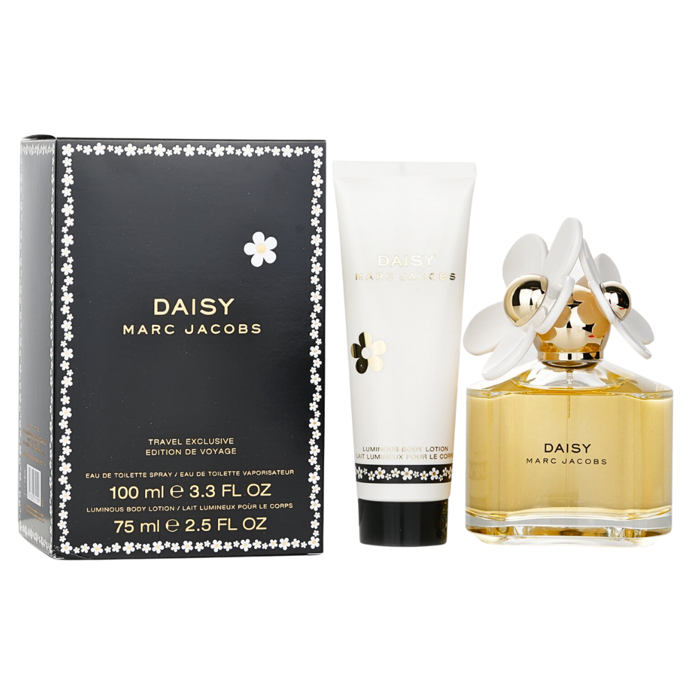 SET MARC JACOBS DAISY TRAVEL EXCLUSIVE EDT 100ML, BODY LOTION 75ML (M)