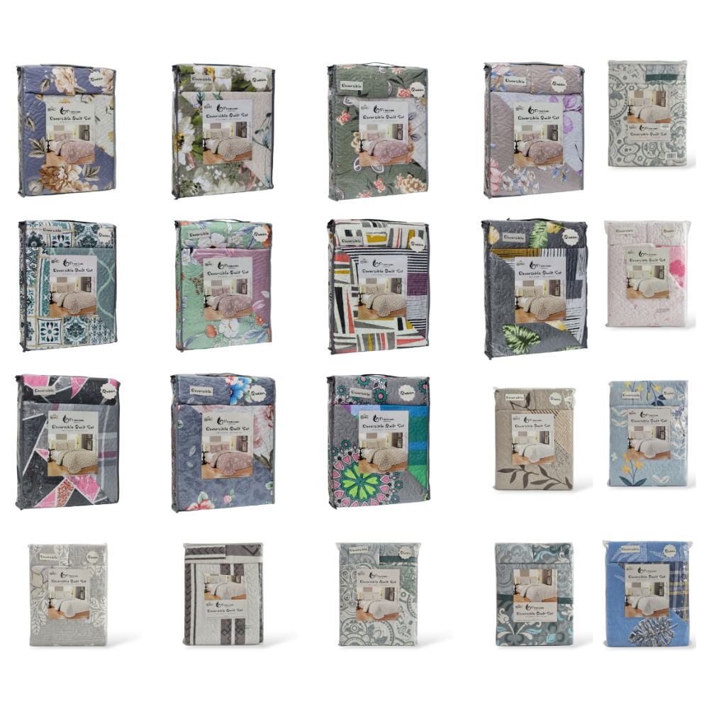 JUEGO DE SABANAS CAMERA TIPO EDREDON REVERSIBLE, DE 3 PIEZAS QUEEN BENELI HOME, 20 ESTILOS