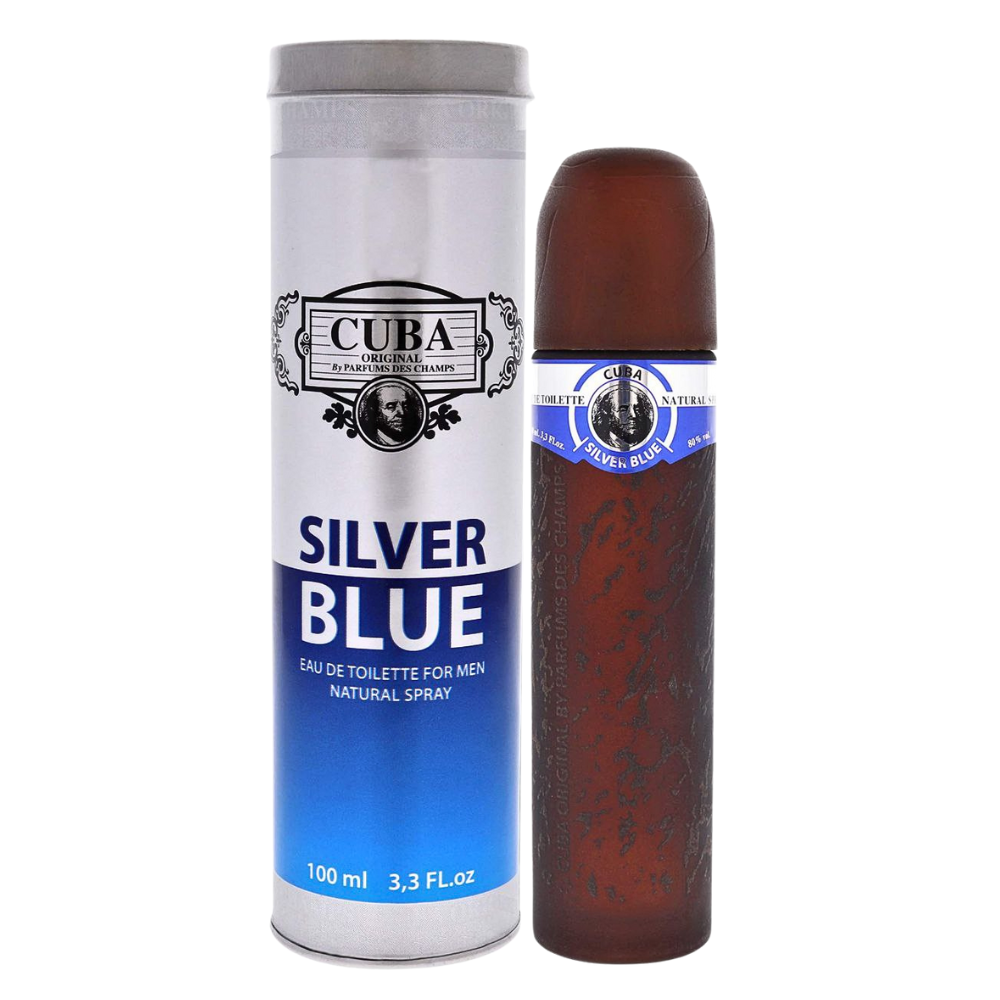 CUBA SILVER BLUE FOR MEN EDT 100ML (H)(DUPE DE 212 MEN CAROLINA HERRERA)