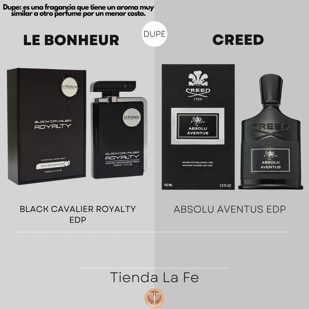 LE BONHEUR BLACK CAVALIER ROYALTY EDP 100ML (H) (DUPE CREED ABSOLU AVENTUS EDP)
