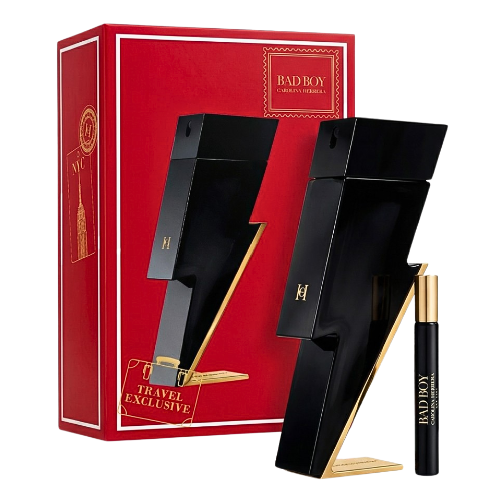 SET CAROLINA HERRERA BAD BOY EDT 100ML, EDT 10ML (H)
