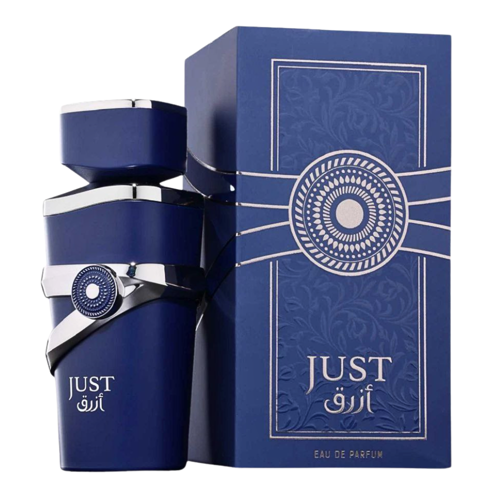 FRAGRANCE WORLD JUST AZRAQ EDP 100ML (H) (DUPE PACO RABANNE INVICTUS VICTORY ELIXIR PARFUM INTENSE)