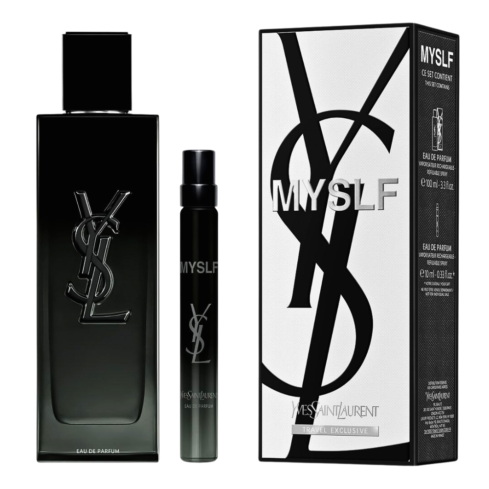 SET YVES SAINT LAURENT MYSLF TRAVEL EXCLUSIVE EDP 100ML, MINI EDP 10ML (H)