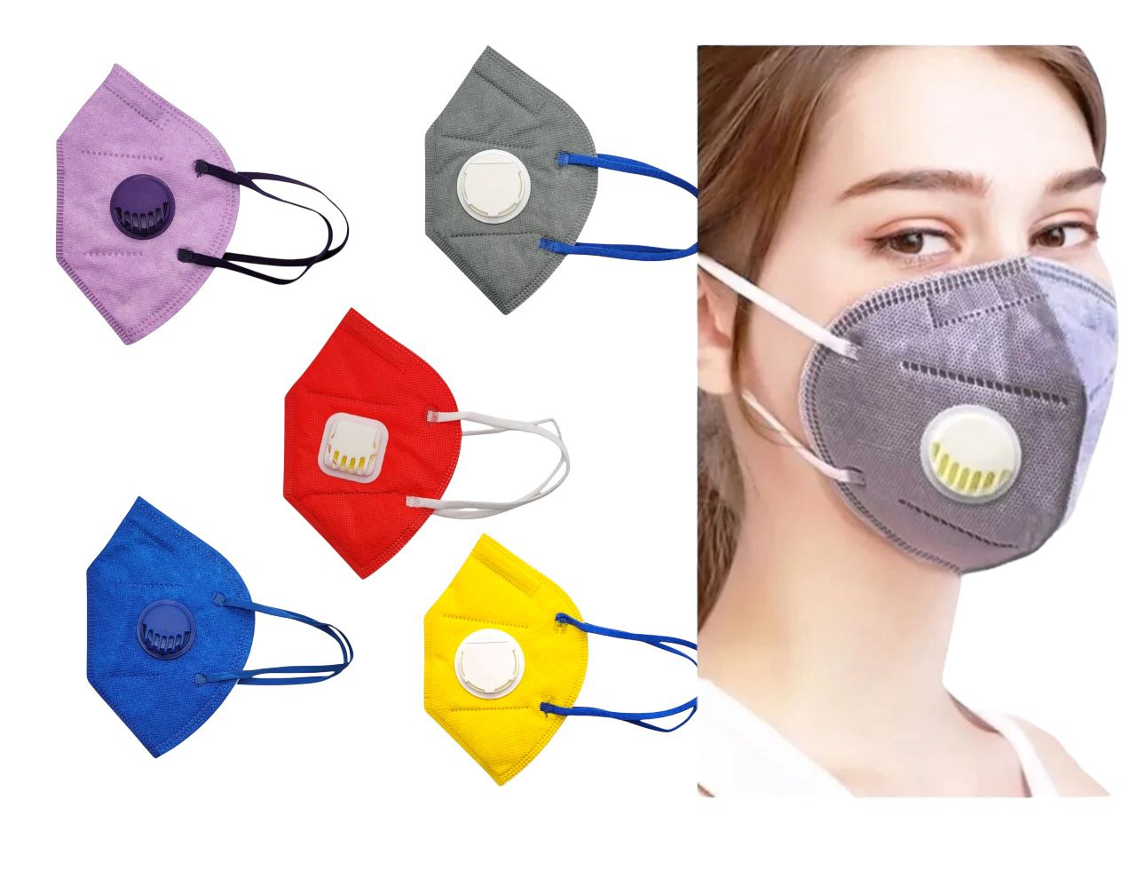 MASCARILLA KN95 CON FILTRO PARA ADULTO 1 UND